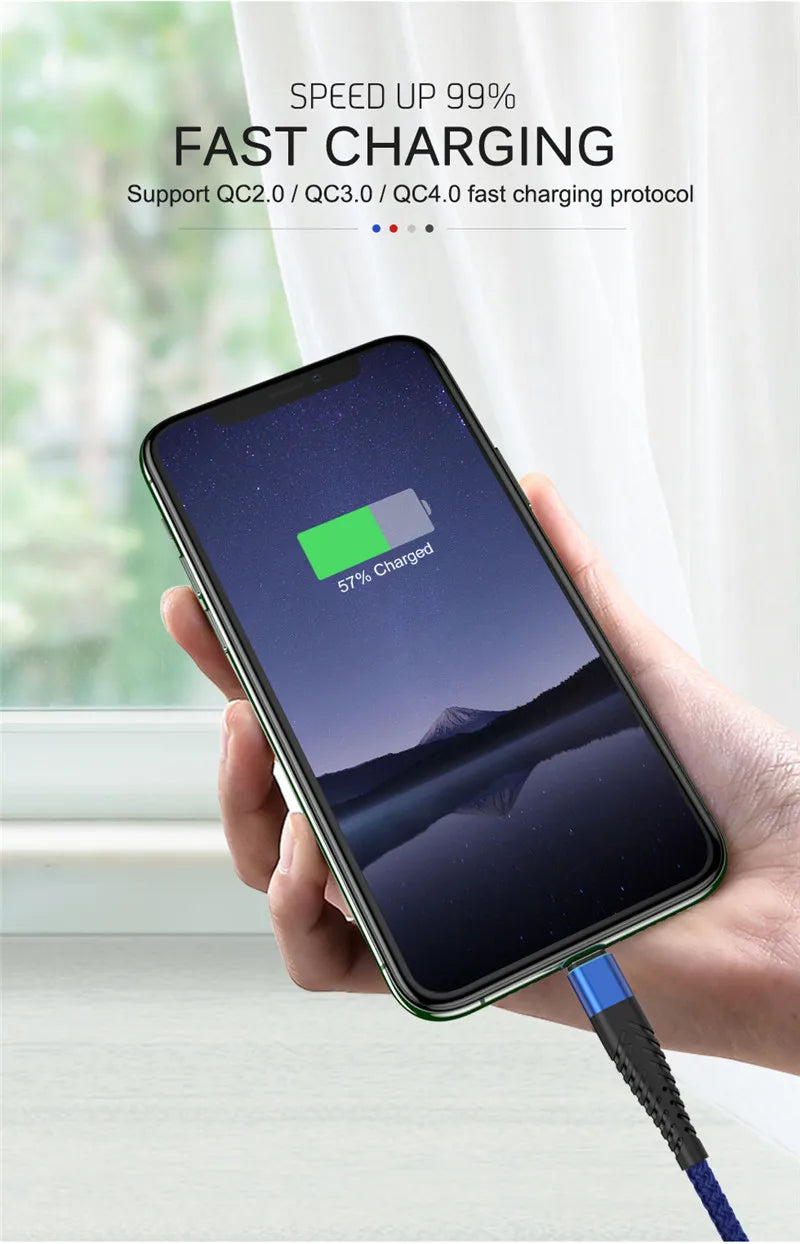 USB Cable For iPhone 14 13 12 11 Pro X XS Max 6 7 8 Plus SE Apple iPad Fast Charge Cord Origin Mobile Phone Charger Data Wire 3m