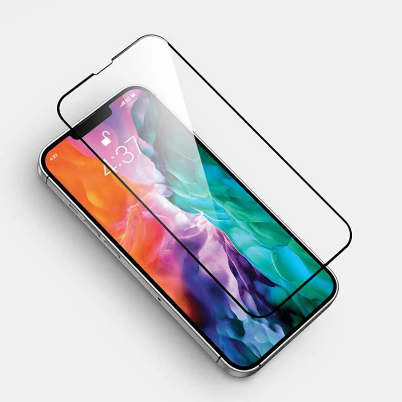 5Pcs Tempered Glass For iPhone 14 13 12 11 15 Pro XR XS Max iPhone 7 8Plus Full Cover Protective Glass Film