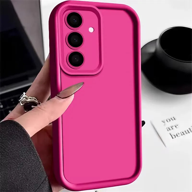 Candy Color Silicone Phone Case For Samsung S25 S24 S23 S22 Ultra S24 FE A14 A15 A35 A52 A53 A54 A25 A16 A56 A36 5G