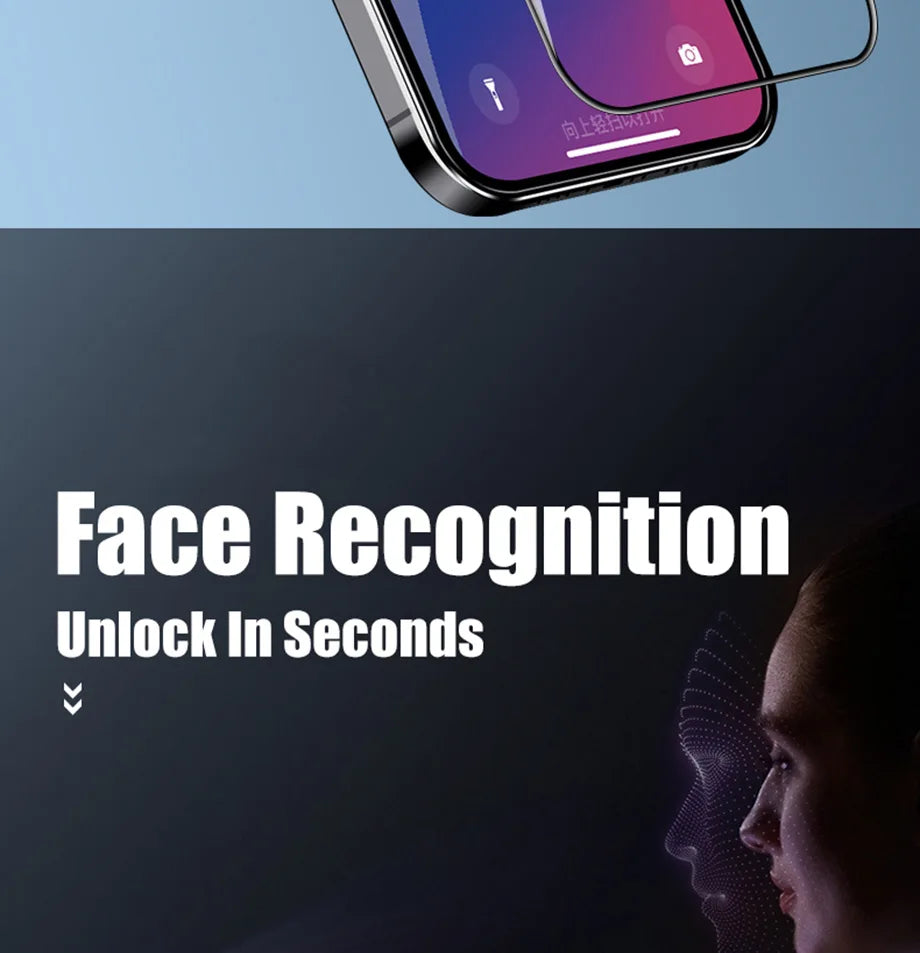 5Pcs Tempered Glass For iPhone 14 13 12 11 15 Pro XR XS Max iPhone 7 8Plus Full Cover Protective Glass Film