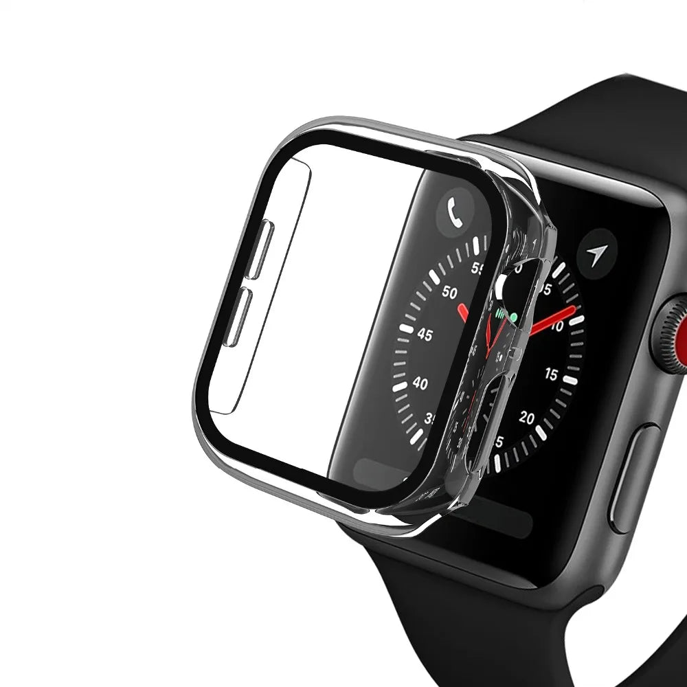 Tempered Glass Case For Apple Watch Ultra 49mm 9 8 7 41mm 45mm Series 6 5 4 SE 44mm 40mm 42mm 38mm