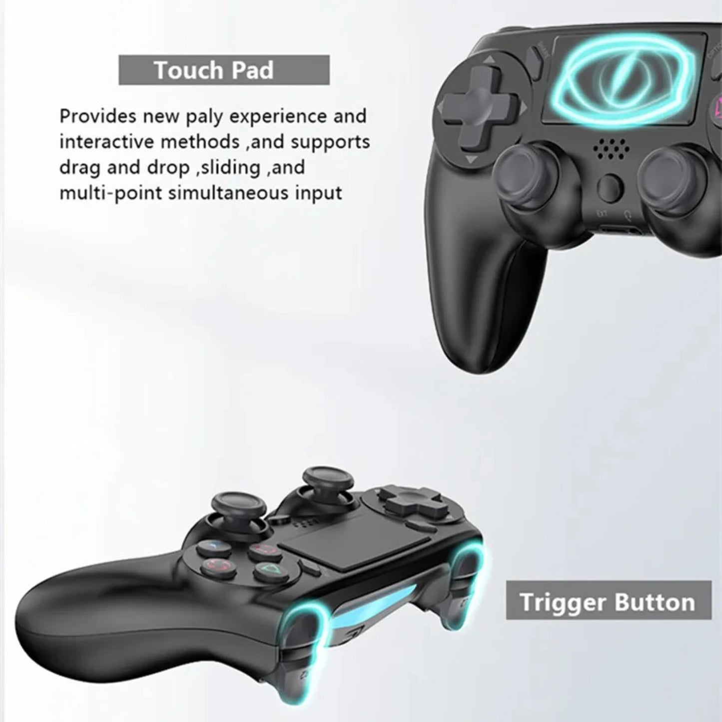 GAMINJA Wireless Gamepad with Six Axis Gyros Dual Vibration Game Controller PS4 PS3 Game Console Windows 7 8 10