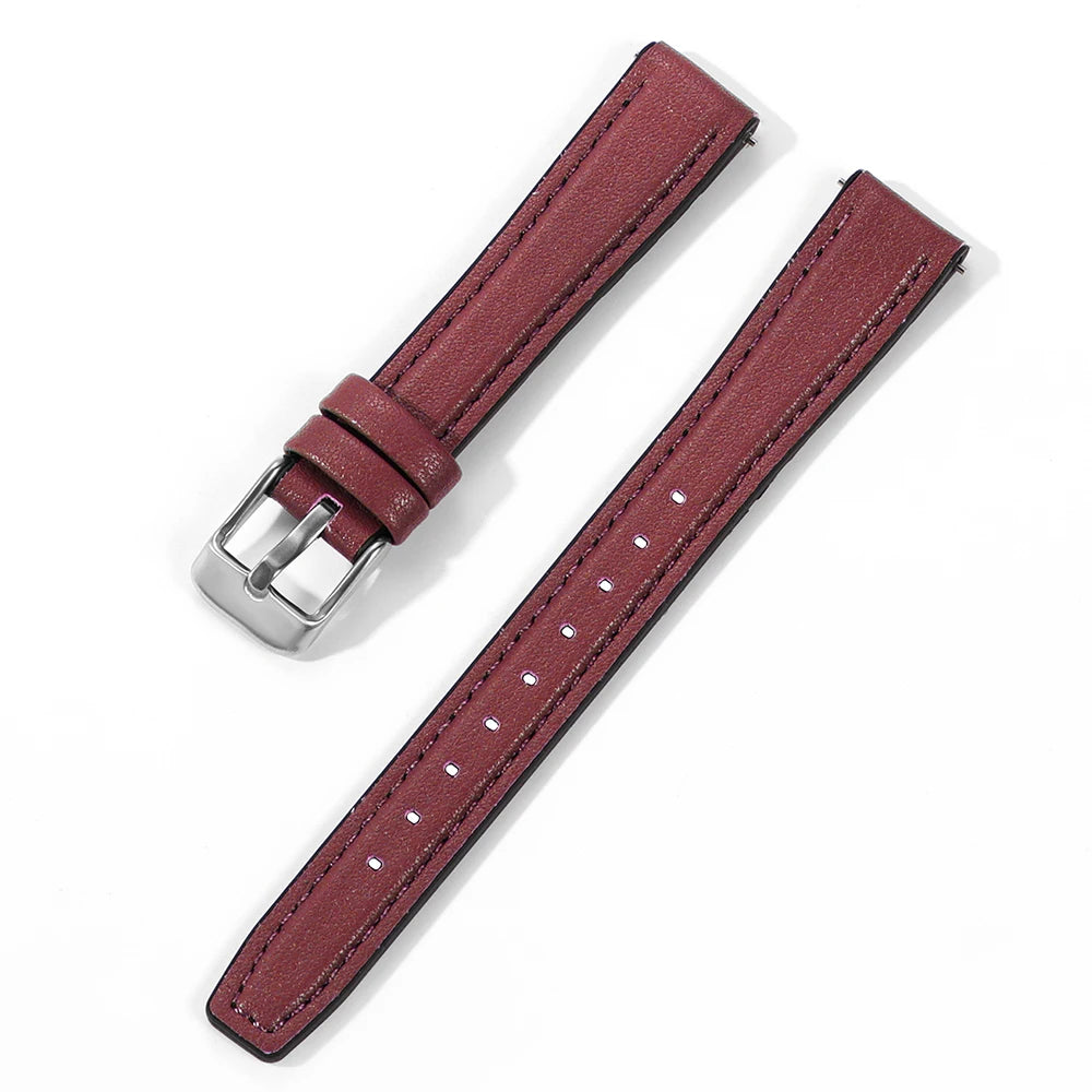 10mm 12mm Cow Leather Watch Strap Ultra-thin Wristbelt 14mm 16mm Slim Watch Band for SEIKO SSVW165 Women for Lola rose with Tool