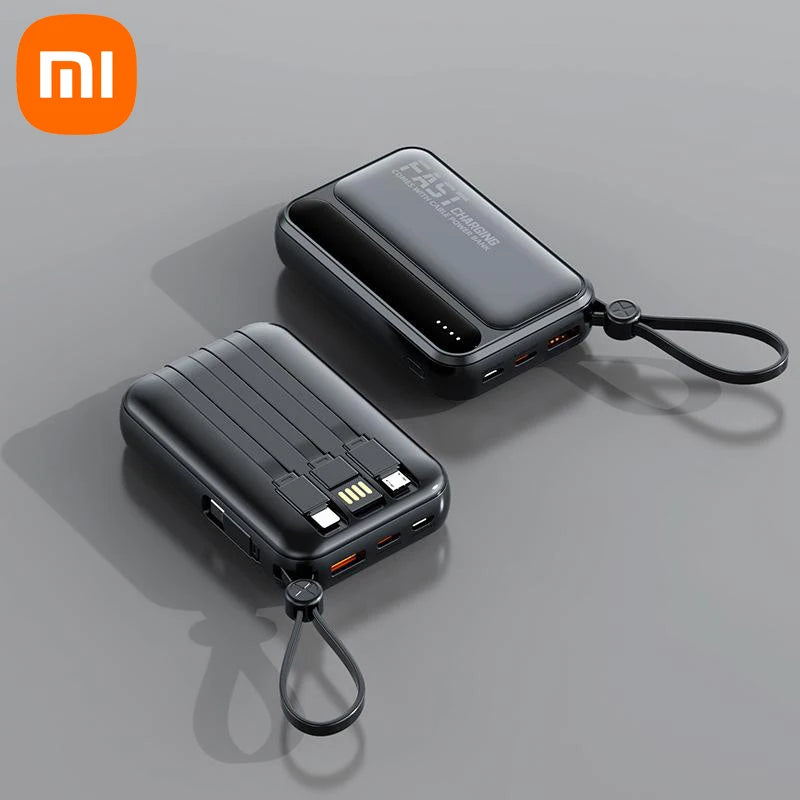 Xiaomi 100000mAh Large Capacity Power Bank Portable fast charging power bank with built-in 4 Cables Battery