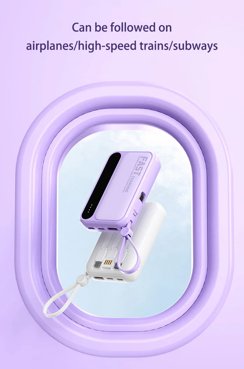 Xiaomi 100000mAh Large Capacity Power Bank Portable fast charging power bank with built-in 4 Cables Battery