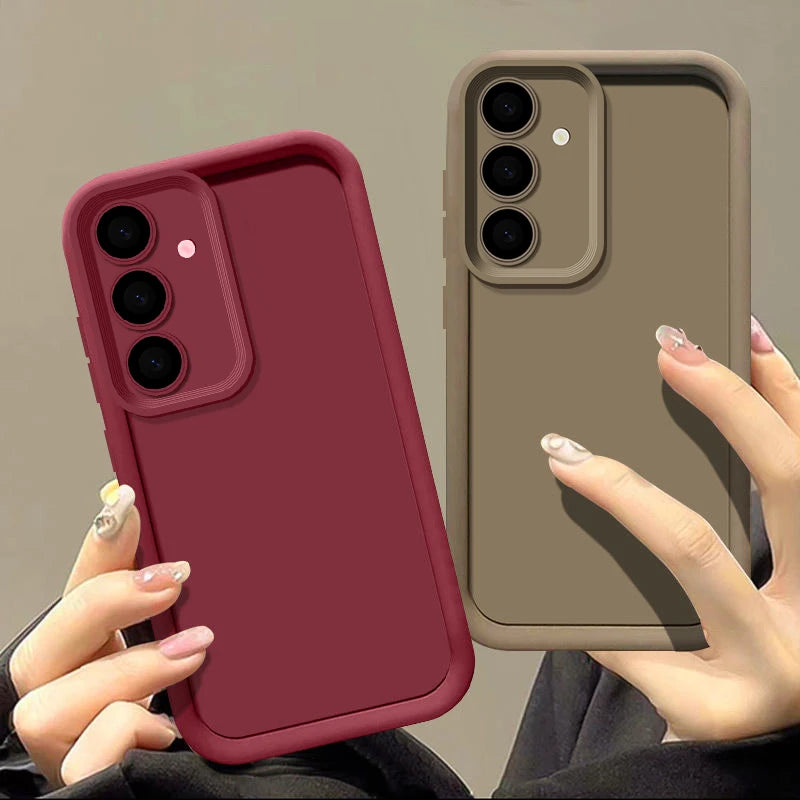Candy Color Silicone Phone Case For Samsung S25 S24 S23 S22 Ultra S24 FE A14 A15 A35 A52 A53 A54 A25 A16 A56 A36 5G
