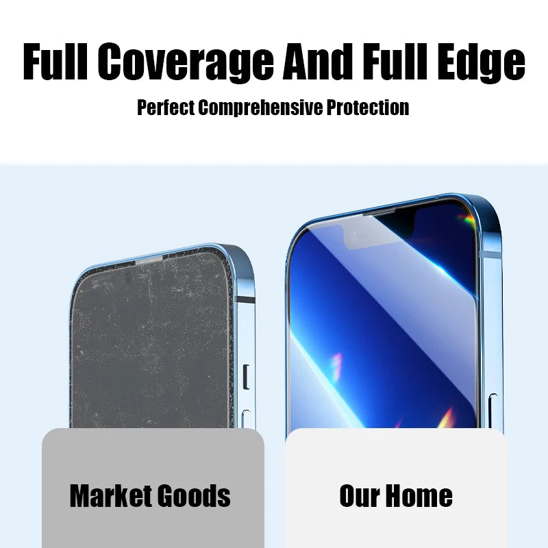 5Pcs Tempered Glass For iPhone 14 13 12 11 15 Pro XR XS Max iPhone 7 8Plus Full Cover Protective Glass Film