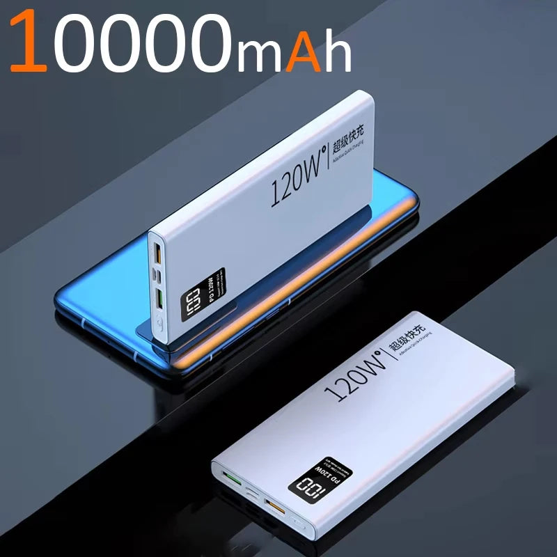120W High Capacity Power Bank 50000mAh Fast Charging Powerbank Portable Battery Charger For Xiaomi iPhone Samsung