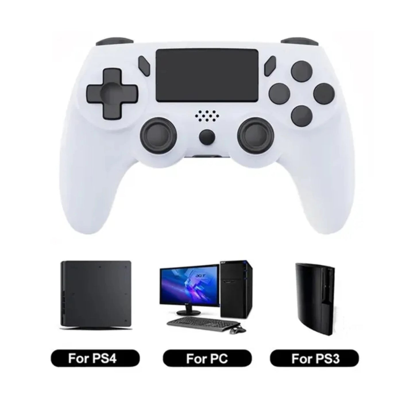 GAMINJA Wireless Gamepad with Six Axis Gyros Dual Vibration Game Controller PS4 PS3 Game Console Windows 7 8 10