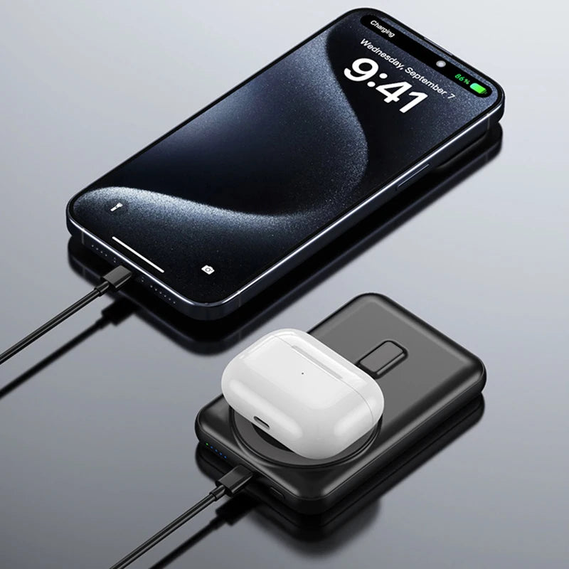 20000mAh Magnetic Wireless Charger Solar Power Bank Portable Charger Fast Charging Powerbank for iPhone 15 Xiaomi Huawei Samsung