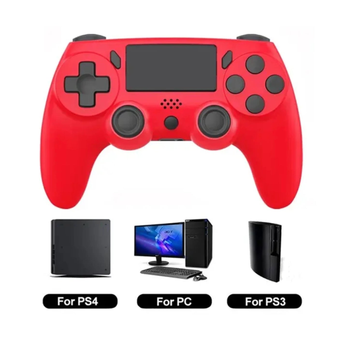 GAMINJA Wireless Gamepad with Six Axis Gyros Dual Vibration Game Controller PS4 PS3 Game Console Windows 7 8 10