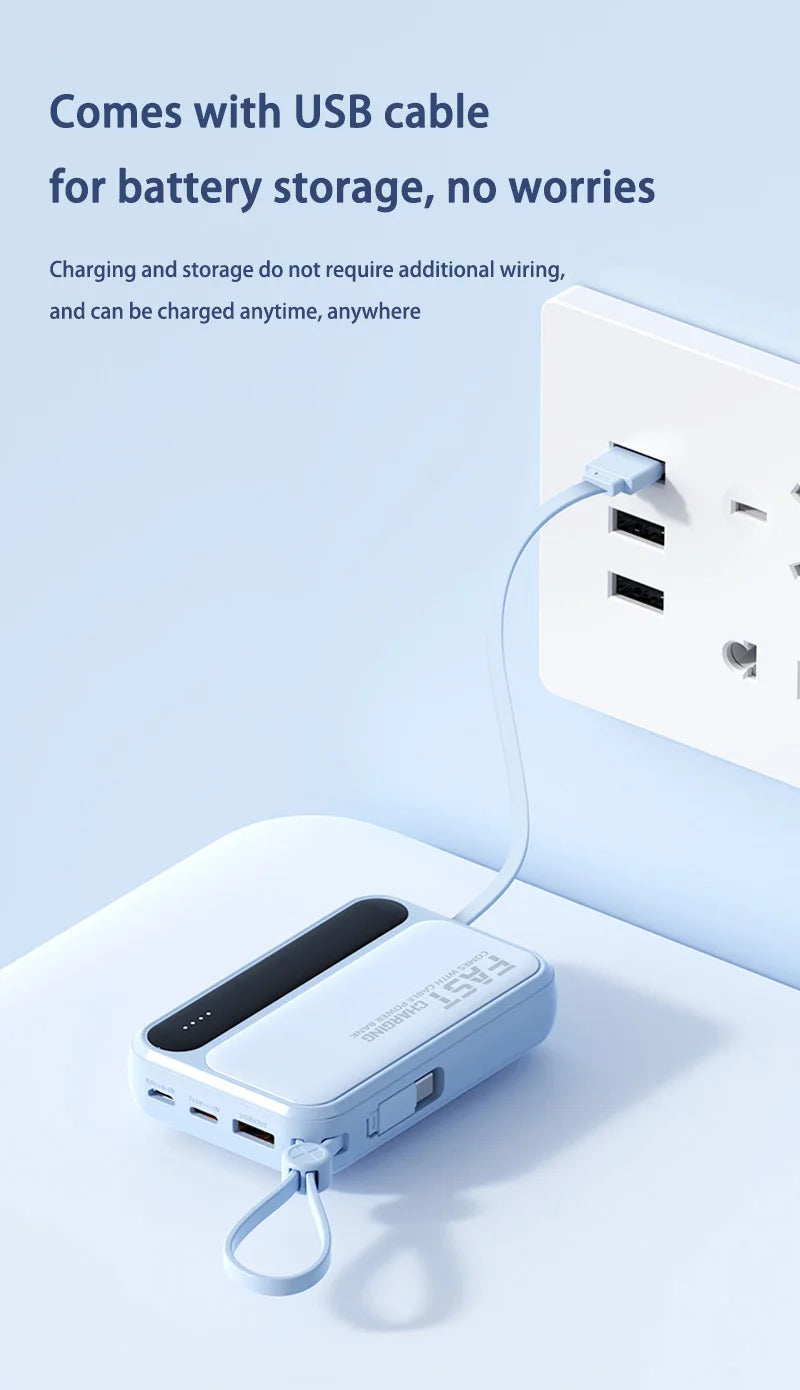 Xiaomi 100000mAh Large Capacity Power Bank Portable fast charging power bank with built-in 4 Cables Battery