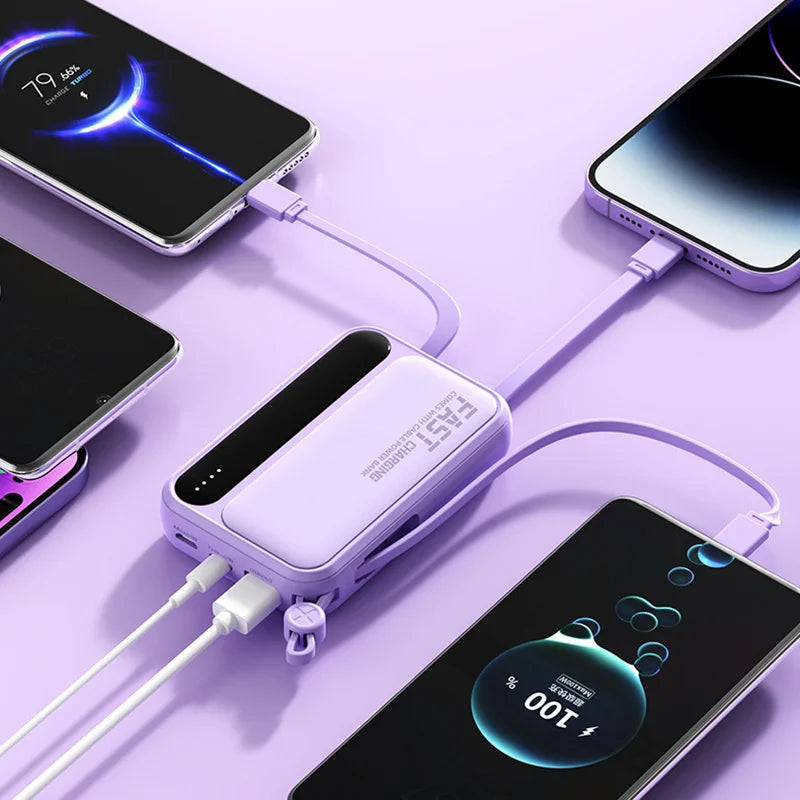 Xiaomi 100000mAh Large Capacity Power Bank Portable fast charging power bank with built-in 4 Cables Battery