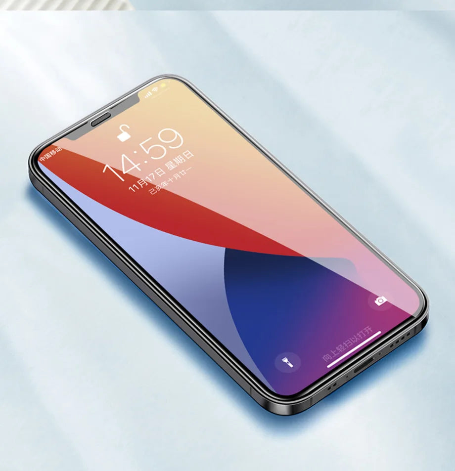 5Pcs Tempered Glass For iPhone 14 13 12 11 15 Pro XR XS Max iPhone 7 8Plus Full Cover Protective Glass Film