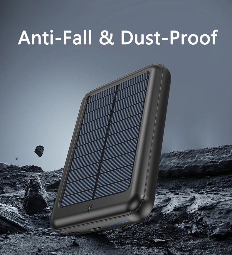 20000mAh Magnetic Wireless Charger Solar Power Bank Portable Charger Fast Charging Powerbank for iPhone 15 Xiaomi Huawei Samsung