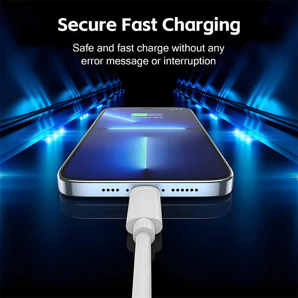 10ft 3m Ultra Long 35W PD Fast Charging Cable for iPhone 11 12 13 14 Pro Max X XR XS 8 Plus Rapid Charger Data Transfer Cable 2m