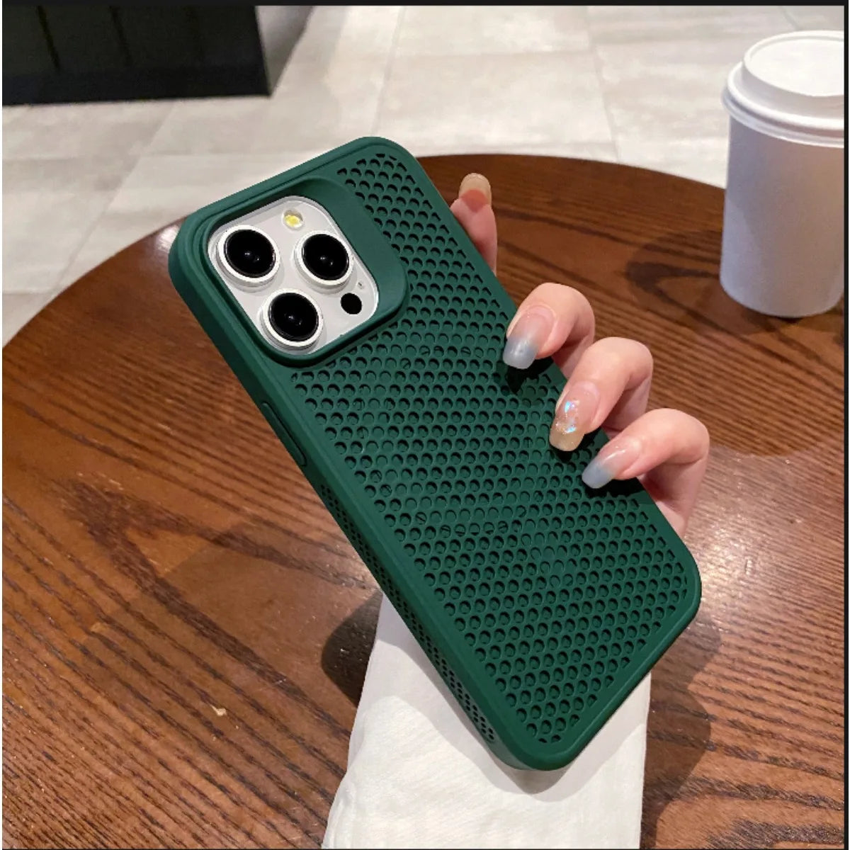 Heat Dissipation Mesh For iPhone15 12 13 11 14 Pro Max plus Cooling Breathable Wireless Charging Cover