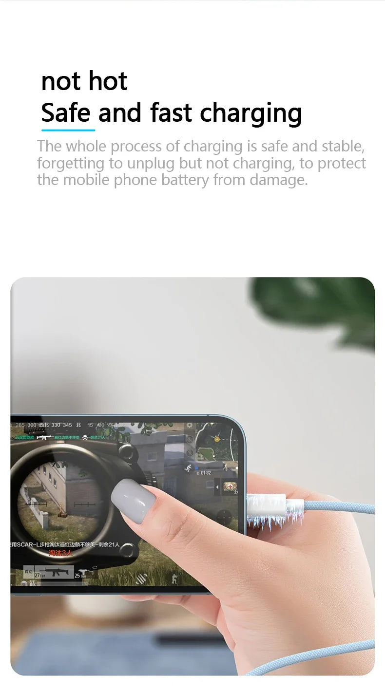 Braided USB-C To Lightning PD 20W Fast Charge Cable For iPhone X XR XS Max 11 12 13 14 Pro Max 6s 7 8 Plus Charging Data Cord