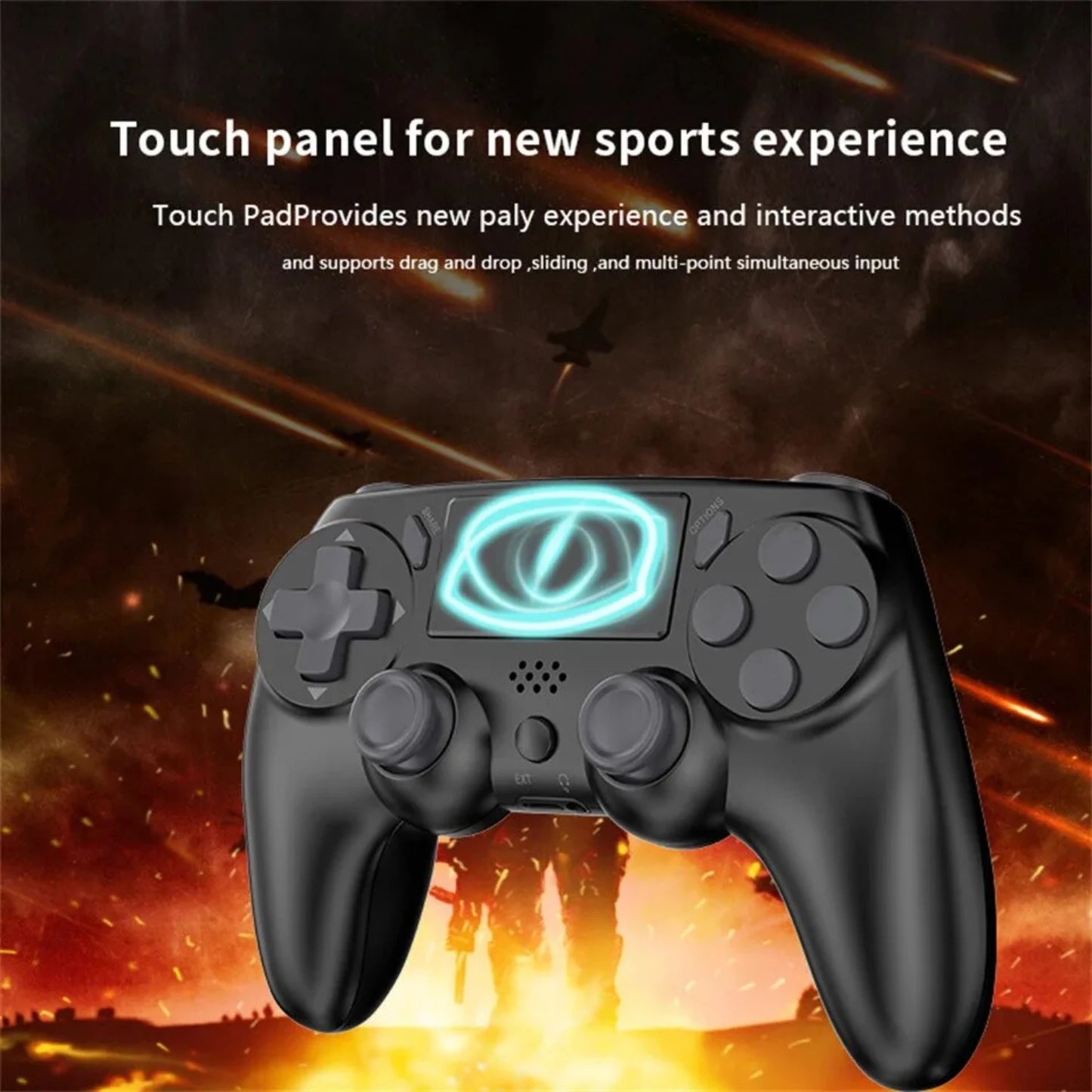 GAMINJA Wireless Gamepad with Six Axis Gyros Dual Vibration Game Controller PS4 PS3 Game Console Windows 7 8 10