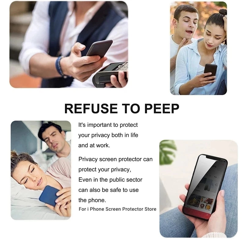 1-5Pcs Privacy Screen Protector for IPhone 12 13 Pro Max Mini 7 Plus Anti-Spy Tempered Glass for iPhone 11 14 15 PRO XS MAX XR X