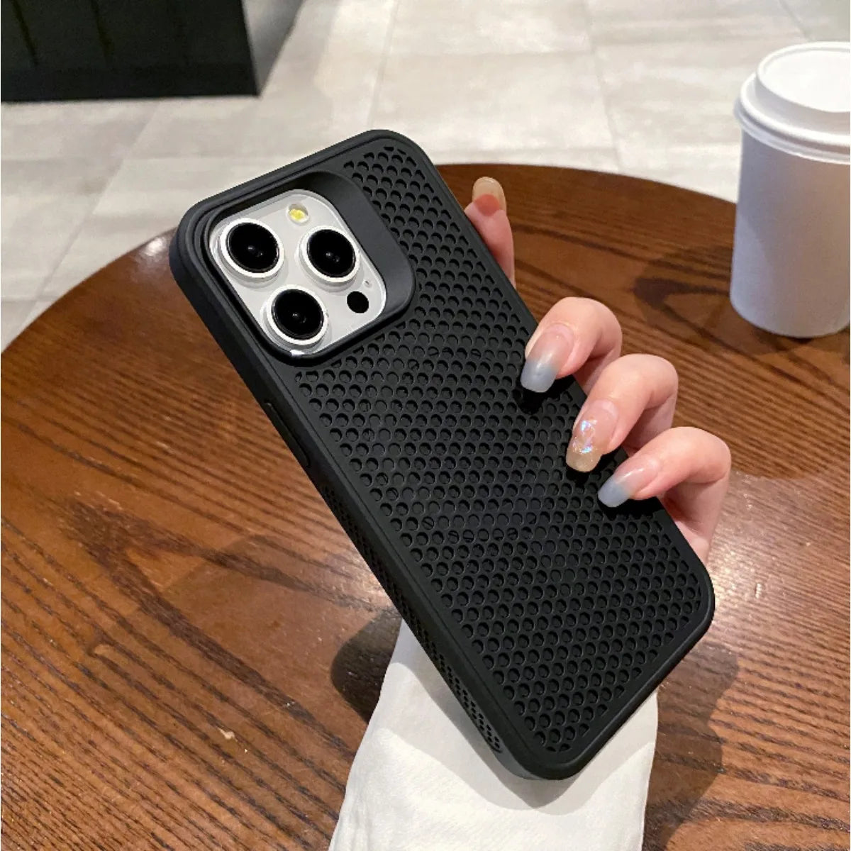 Heat Dissipation Mesh For iPhone15 12 13 11 14 Pro Max plus Cooling Breathable Wireless Charging Cover