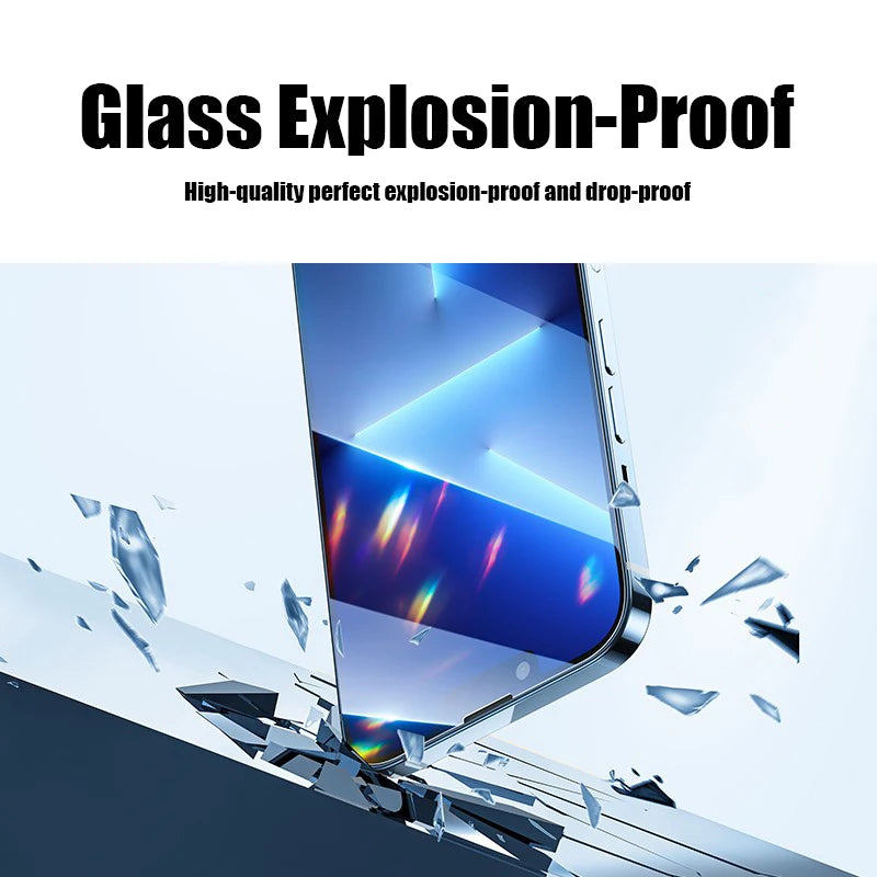 5Pcs Tempered Glass For iPhone 14 13 12 11 15 Pro XR XS Max iPhone 7 8Plus Full Cover Protective Glass Film