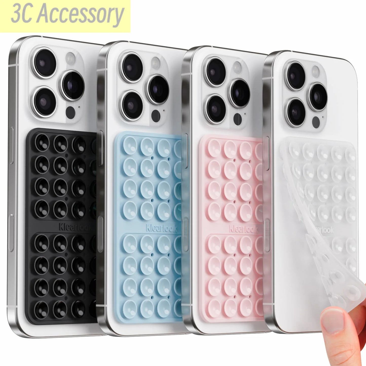4 Pack Silicone Suction Phone Case Mount Silicon Adhesive Suction Cup Phone Mount Non Slip Sticky Phone Grip