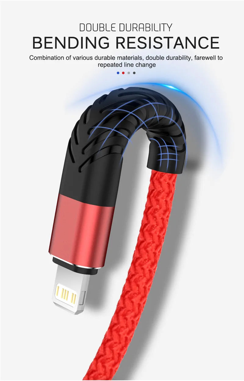 USB Cable For iPhone 14 13 12 11 Pro X XS Max 6 7 8 Plus SE Apple iPad Fast Charge Cord Origin Mobile Phone Charger Data Wire 3m