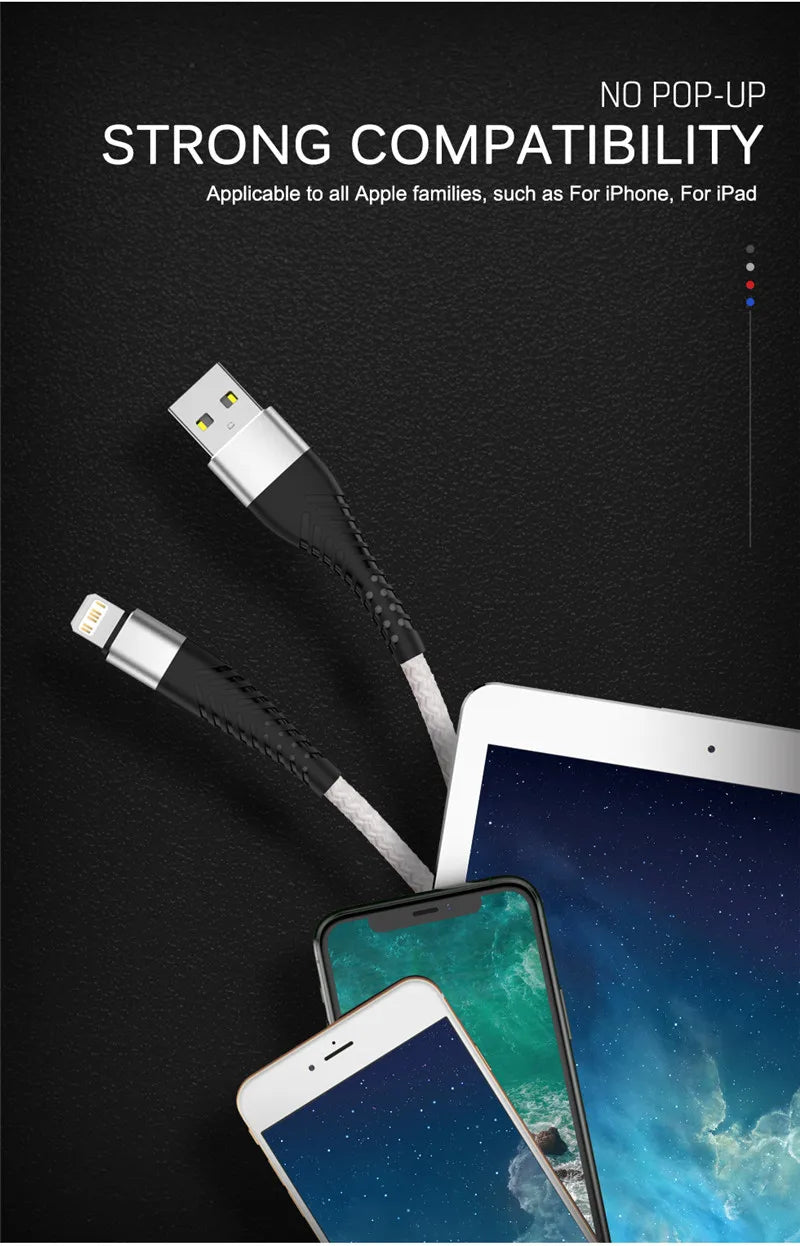 USB Cable For iPhone 14 13 12 11 Pro X XS Max 6 7 8 Plus SE Apple iPad Fast Charge Cord Origin Mobile Phone Charger Data Wire 3m