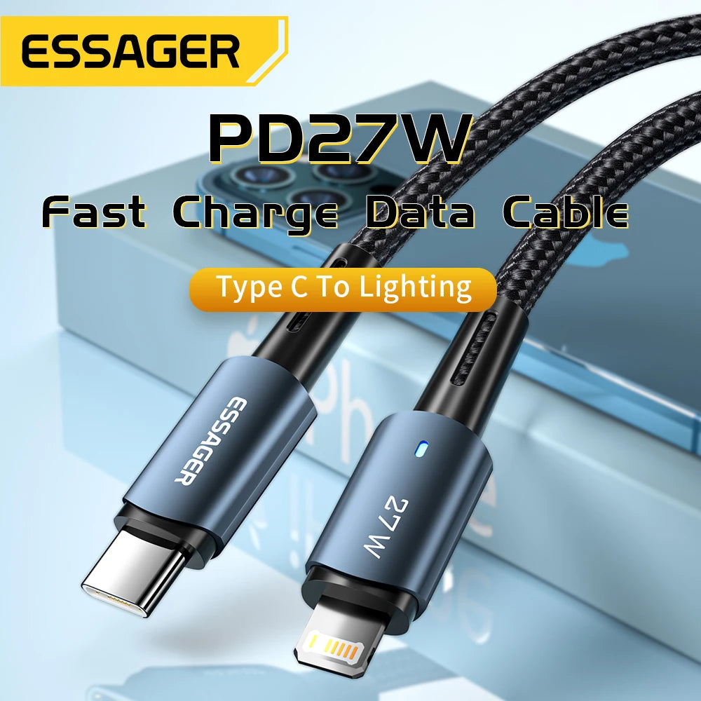 Essager USB C Cable Fast Charging Cable Type C To Lighting Date Wire 20W For IPhone 14 13 12 11 pro Max XS iPad Macbook