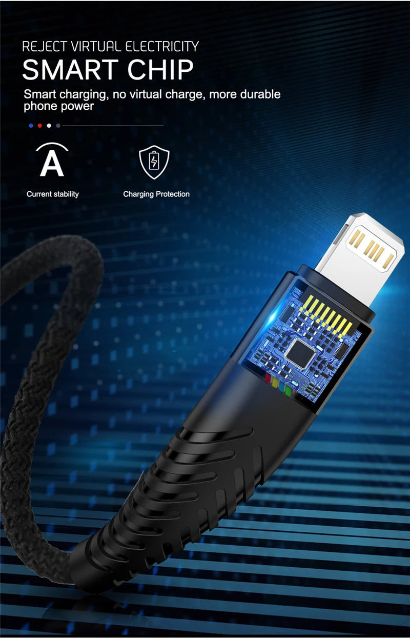 USB Cable For iPhone 14 13 12 11 Pro X XS Max 6 7 8 Plus SE Apple iPad Fast Charge Cord Origin Mobile Phone Charger Data Wire 3m