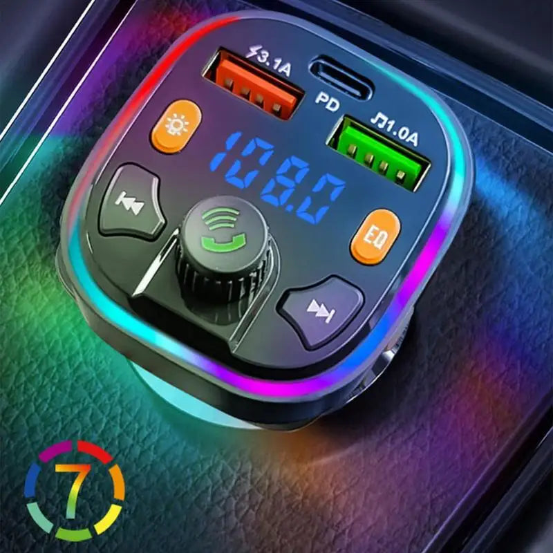 FM Transmitter For Car Blue Tooth Fast Charging