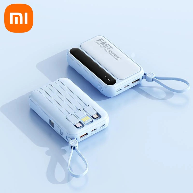 Xiaomi 100000mAh Large Capacity Power Bank Portable fast charging power bank with built-in 4 Cables Battery