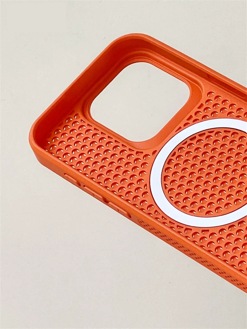 Heat Dissipation Mesh For iPhone15 12 13 11 14 Pro Max plus Cooling Breathable Wireless Charging Cover