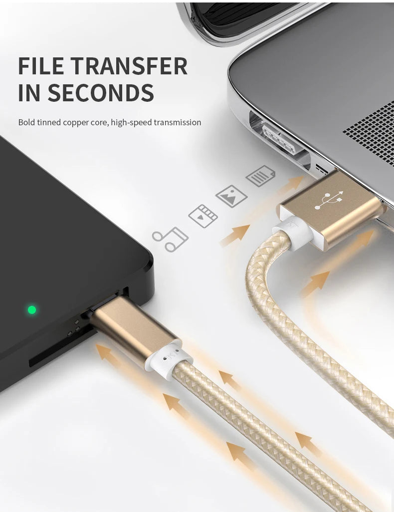 NNBILI Mini USB Cable USB To USB Fast Charger Cable For USB 1M/2M