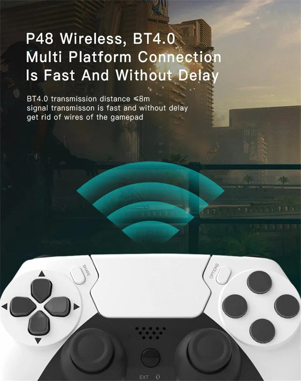 GAMINJA P48 Wireless Gamepad with Six Axis Gyroscope Game Controller For PS4 PS3 Console Wins 7 8 10