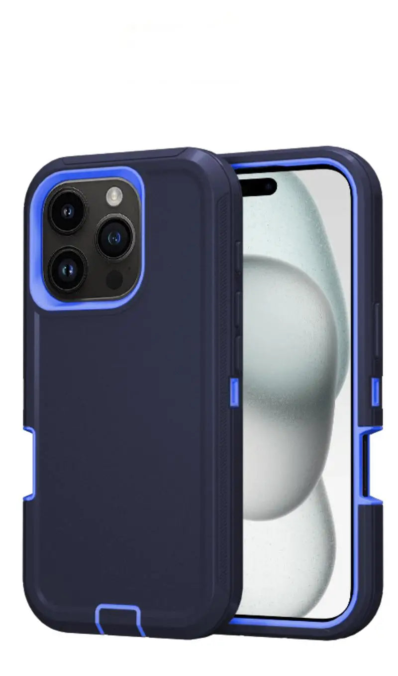 Shockproof Defender Armor Case for iPhone 16 14 13 12 11 15 Pro Max Plus Camera Protection Shockproof Case Kickstand Phone Cover