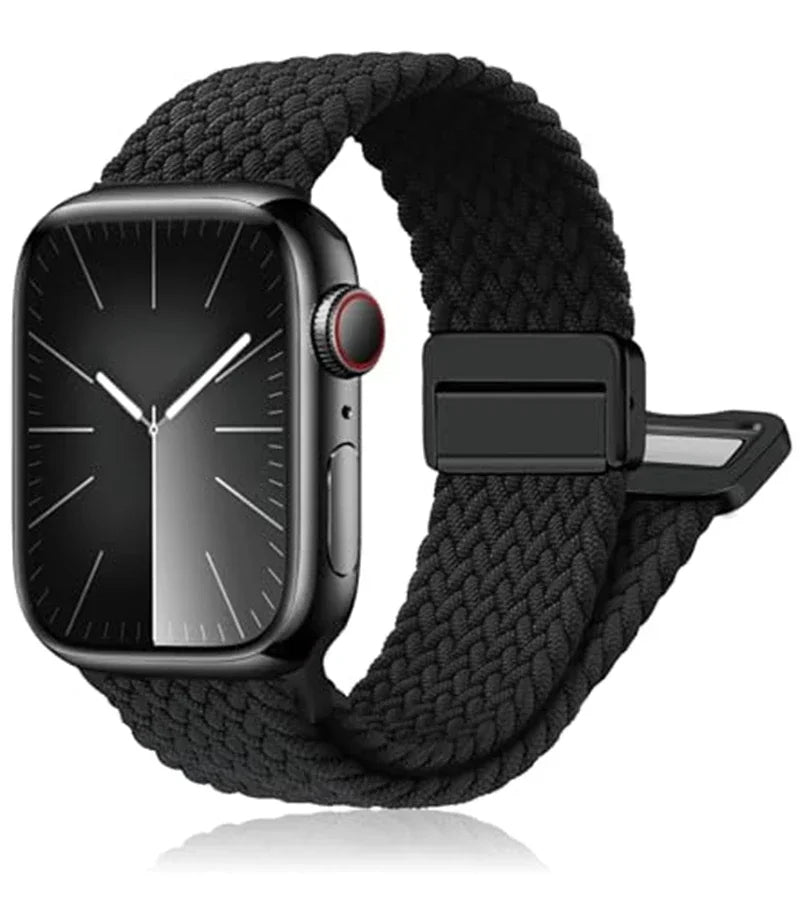 Braided Strap For Apple Watch band 40mm 44mm 42/46mm 49mm 45mm 38/41mm Magnetic buckle Bracelet Series 10 SE 9 8 7 6 5 4 Ultra 2
