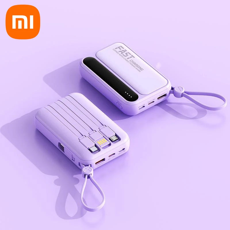 Xiaomi 100000mAh Large Capacity Power Bank Portable fast charging power bank with built-in 4 Cables Battery