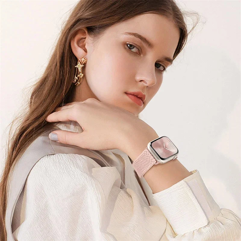 Braided Strap For Apple Watch band 40mm 44mm 42/46mm 49mm 45mm 38/41mm Magnetic buckle Bracelet Series 10 SE 9 8 7 6 5 4 Ultra 2