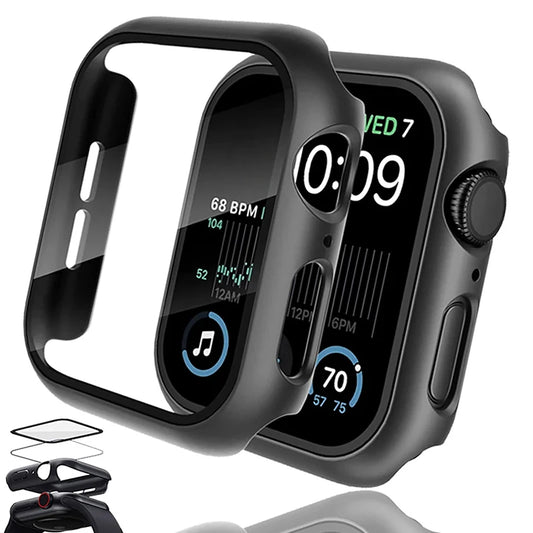 Tempered Glass Case For Apple Watch Ultra 49mm 9 8 7 41mm 45mm Series 6 5 4 SE 44mm 40mm 42mm 38mm