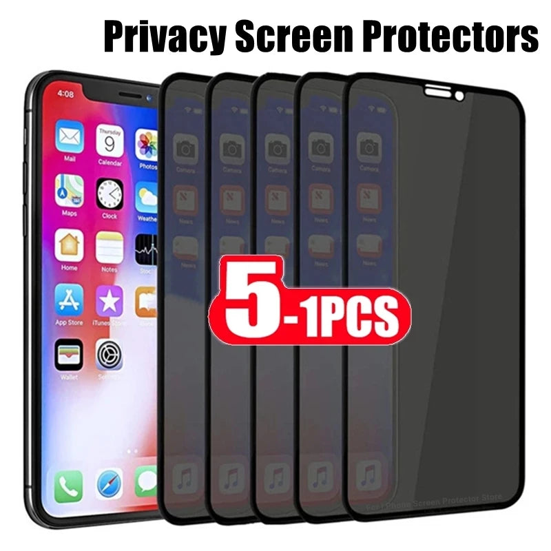 1-5Pcs Privacy Screen Protector for IPhone 12 13 Pro Max Mini 7 Plus Anti-Spy Tempered Glass for iPhone 11 14 15 PRO XS MAX XR X