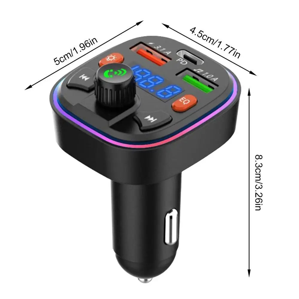 FM Transmitter For Car Blue Tooth Fast Charging