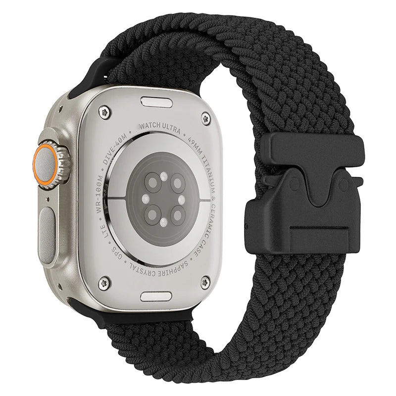 Parachute Braided Strap For Apple Watch Ultra 2 Band 49mm 46mm 45mm 42mm 44mm 40mm 41mm Nylon Bracelet iWatch 10 9 8 7 6 SE Belt