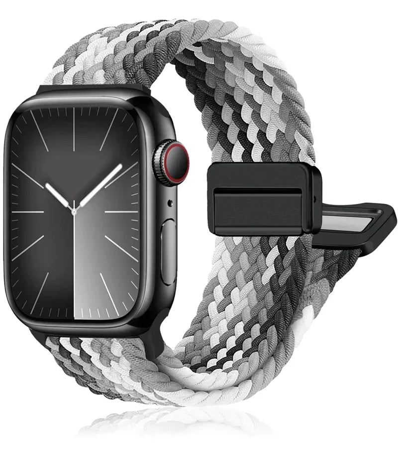 Braided Strap For Apple Watch band 40mm 44mm 42/46mm 49mm 45mm 38/41mm Magnetic buckle Bracelet Series 10 SE 9 8 7 6 5 4 Ultra 2