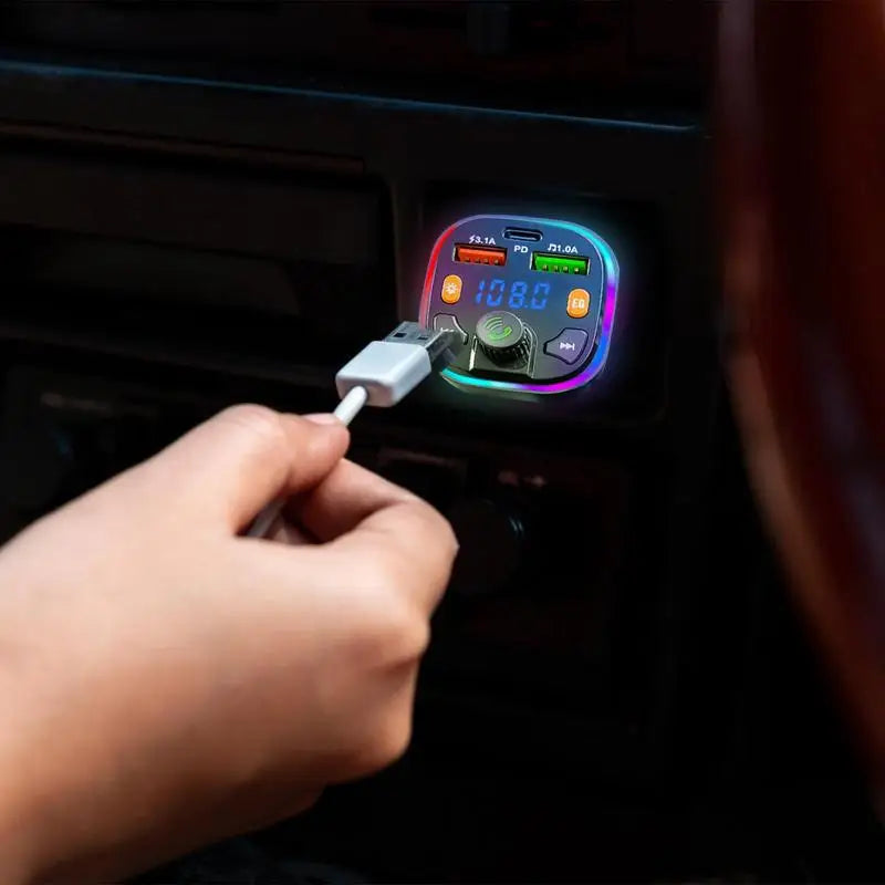 FM Transmitter For Car Blue Tooth Fast Charging