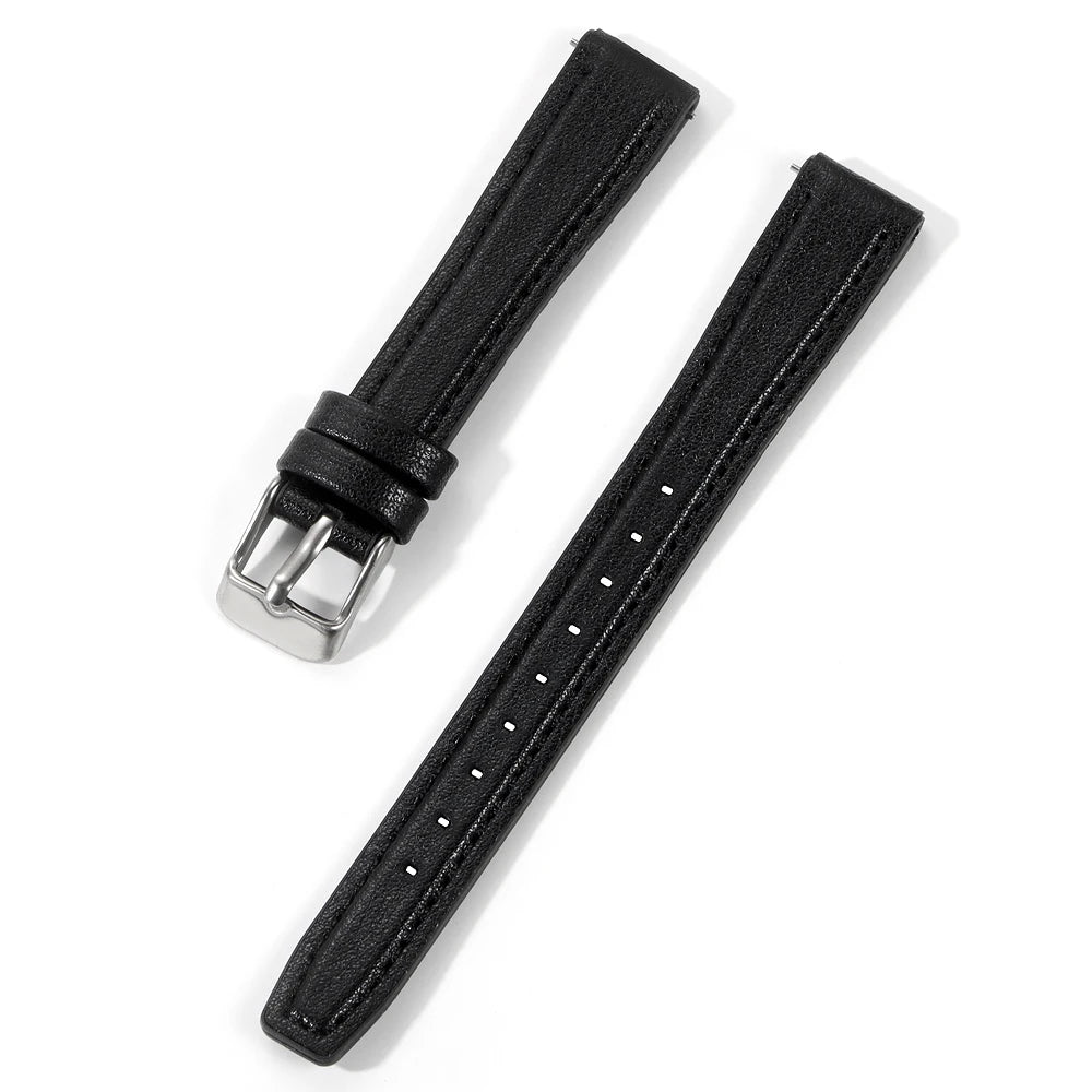 10mm 12mm Cow Leather Watch Strap Ultra-thin Wristbelt 14mm 16mm Slim Watch Band for SEIKO SSVW165 Women for Lola rose with Tool