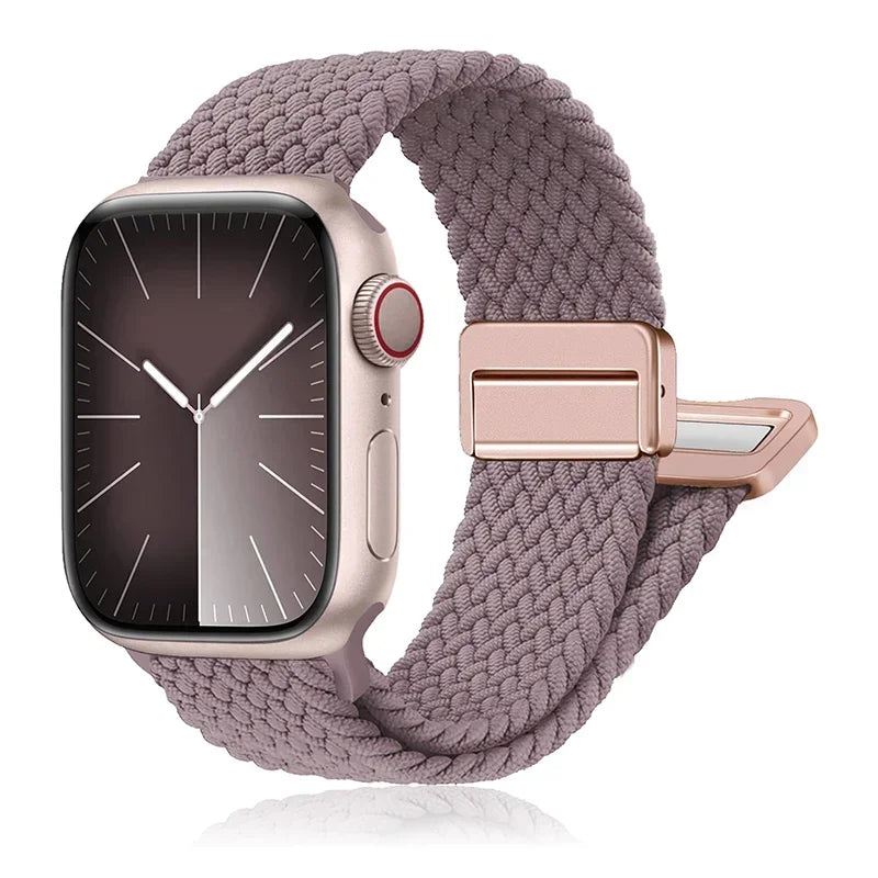Braided Strap For Apple Watch band 40mm 44mm 42/46mm 49mm 45mm 38/41mm Magnetic buckle Bracelet Series 10 SE 9 8 7 6 5 4 Ultra 2