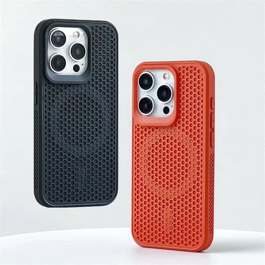 Heat Dissipation Mesh For iPhone15 12 13 11 14 Pro Max plus Cooling Breathable Wireless Charging Cover
