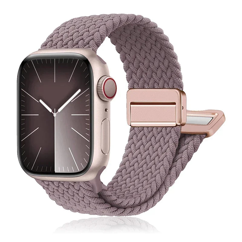 Braided Strap For Apple Watch band 40mm 44mm 42/46mm 49mm 45mm 38/41mm Magnetic buckle Bracelet Series 10 SE 9 8 7 6 5 4 Ultra 2